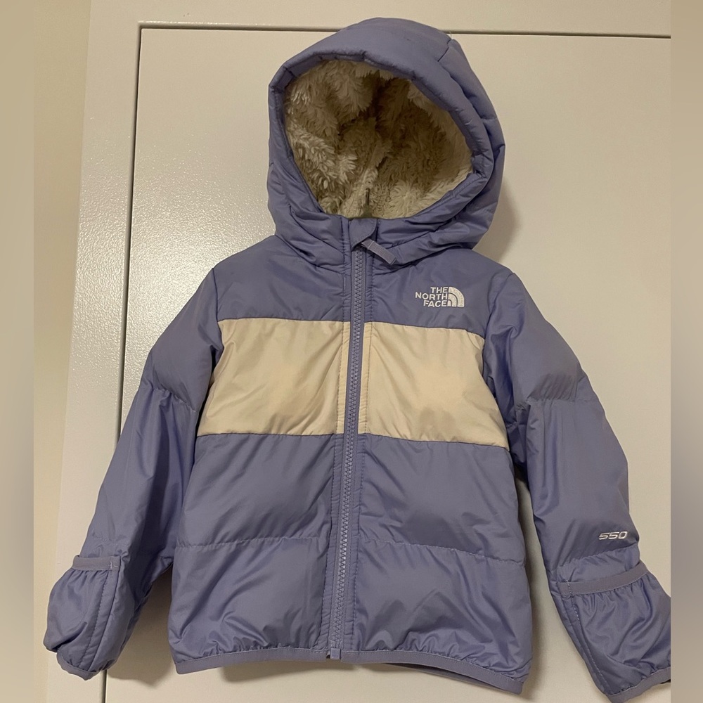 The North Face Kids Puffer Jacket in Purple and Cream